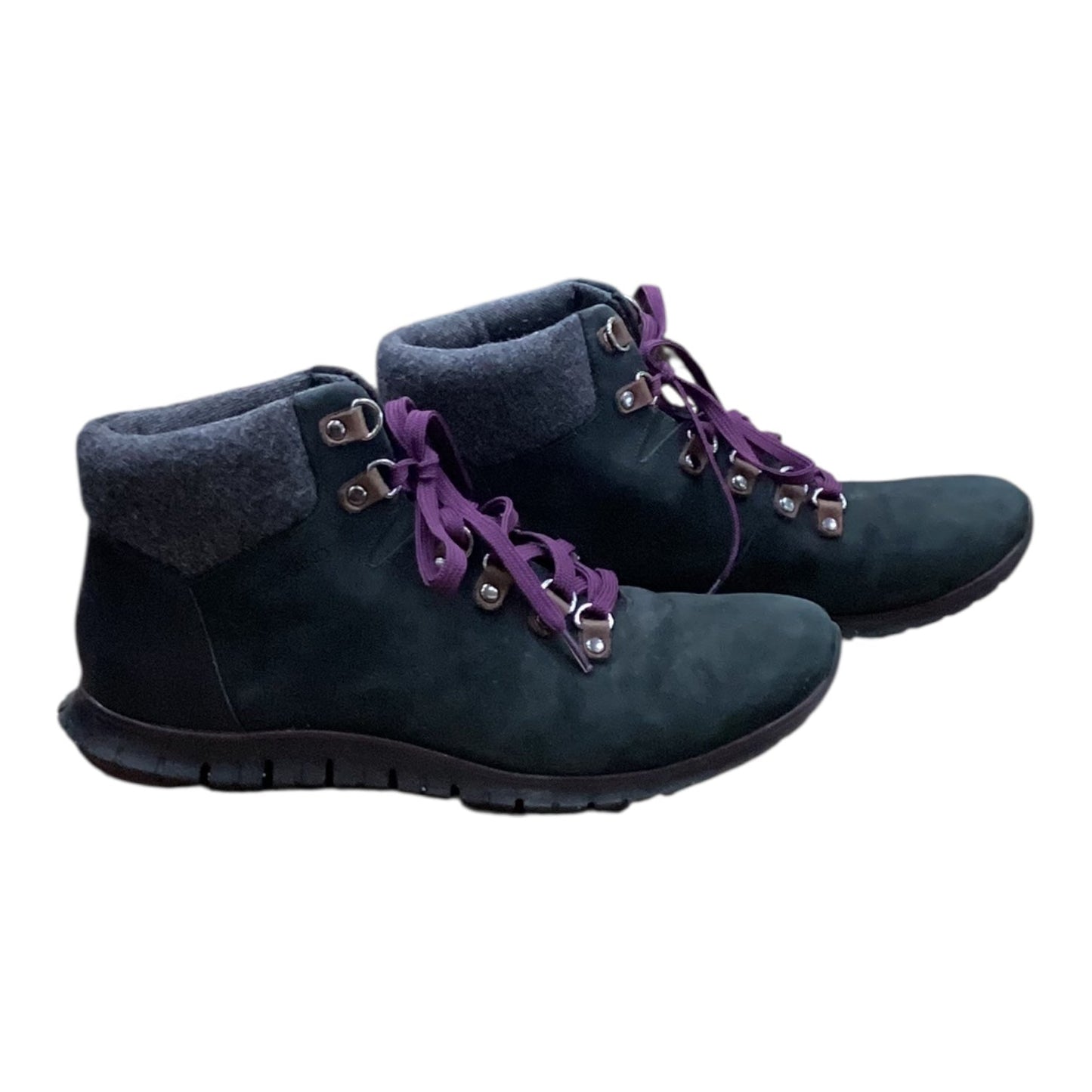 Boots Hiking By Cole-Haan In Black & Purple, Size:8.5