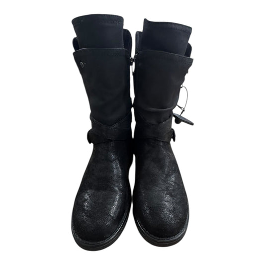 Boots Mid-Calf Flats By Carlos By Carlos Santana In Black, Size:6