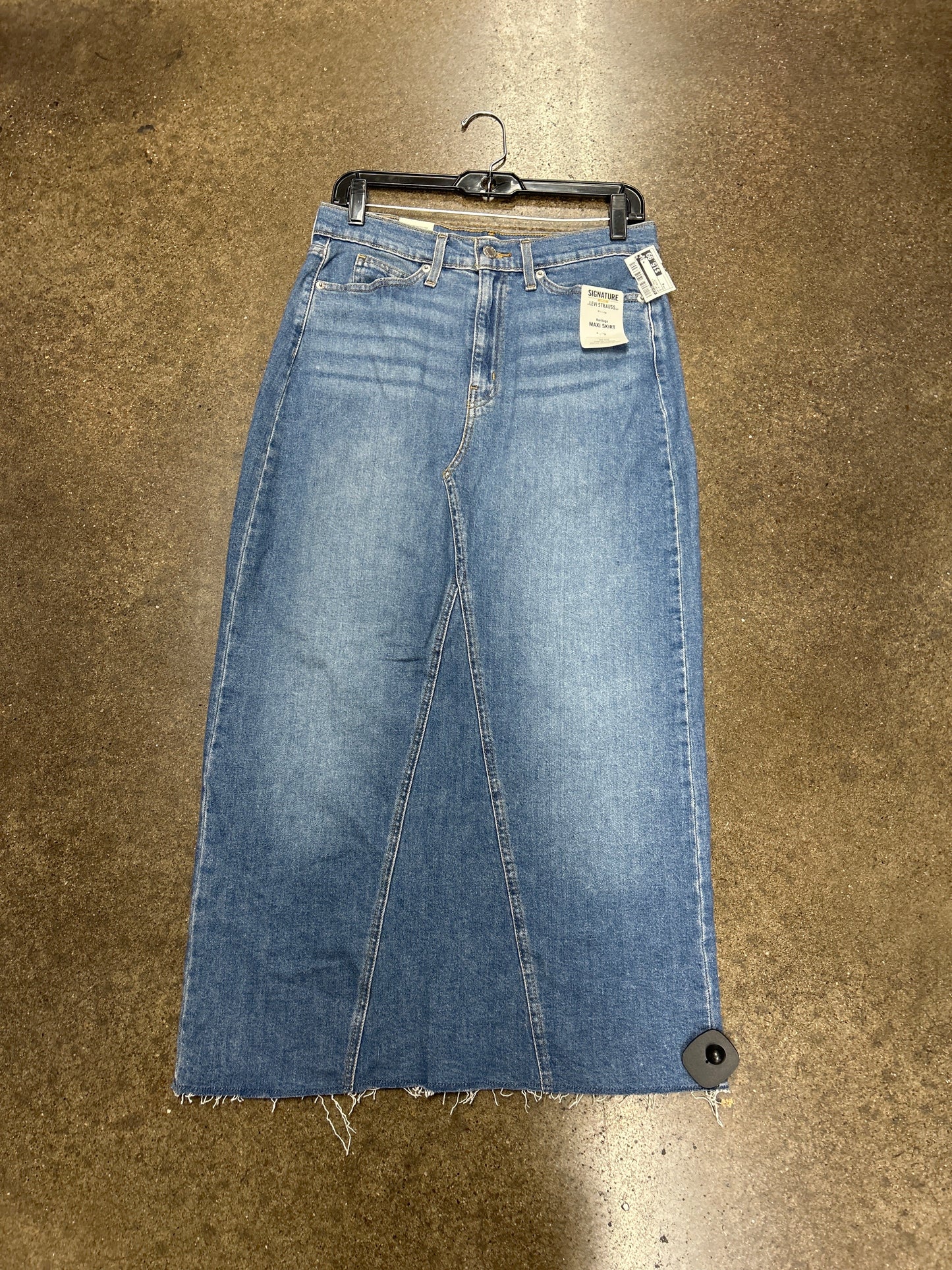 Skirt Maxi By Levis In Blue Denim, Size:4