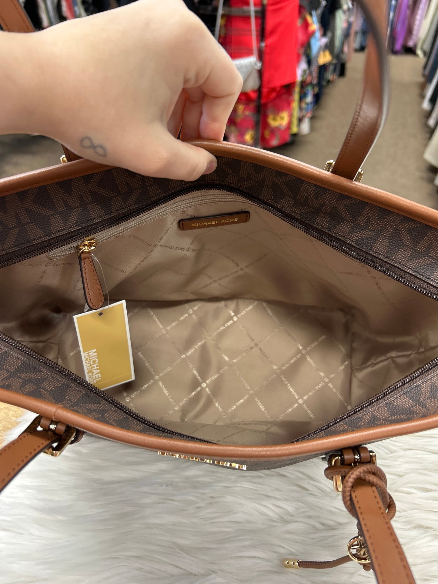 Handbag Designer By Michael Kors In Brown, Size:Large NWT