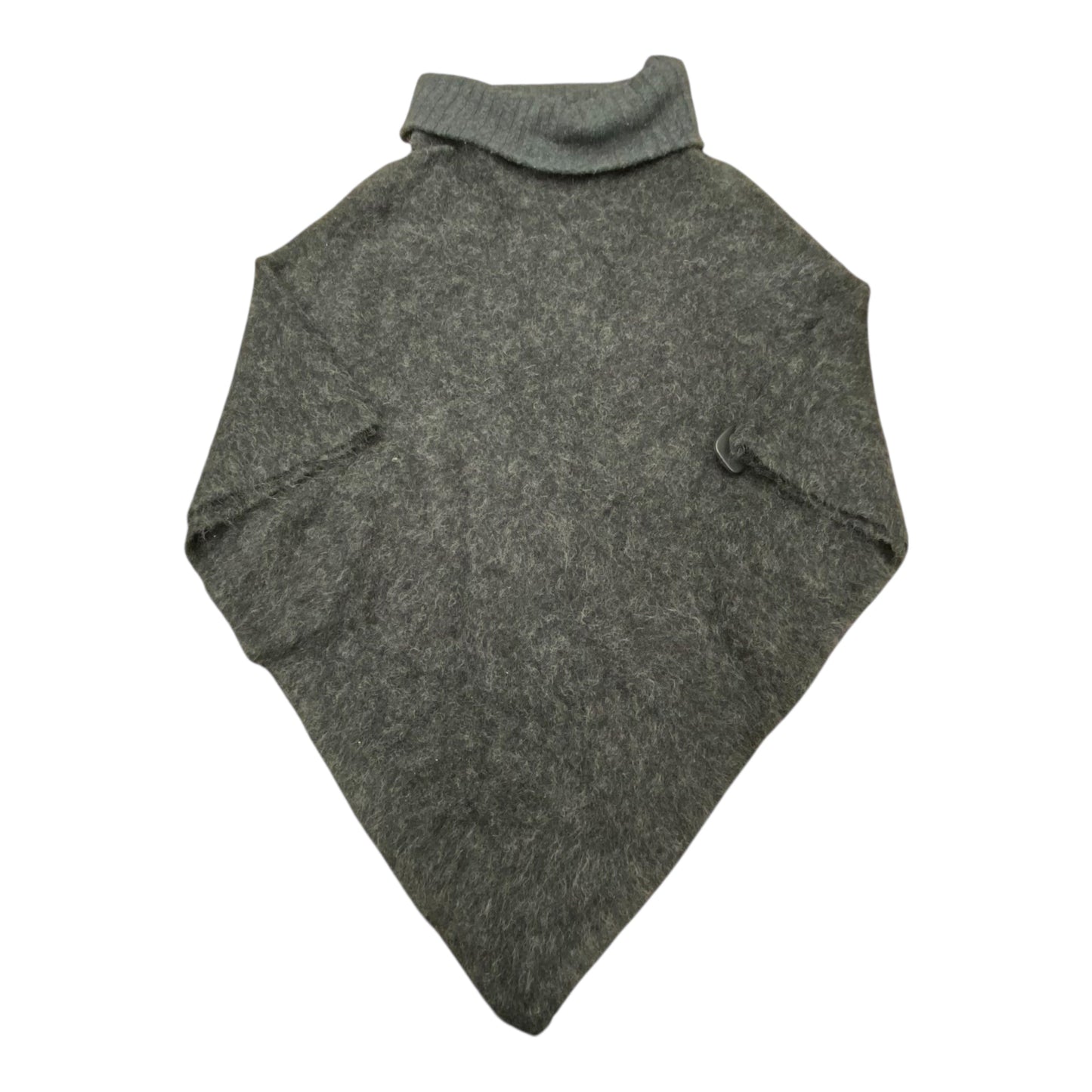Poncho Designer By Eileen Fisher In Black & Grey, Size:S