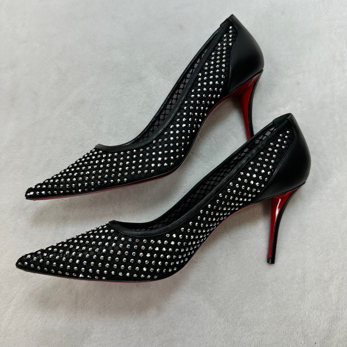 Shoes Luxury Designer By Christian Louboutin In Black, Size: 9.5