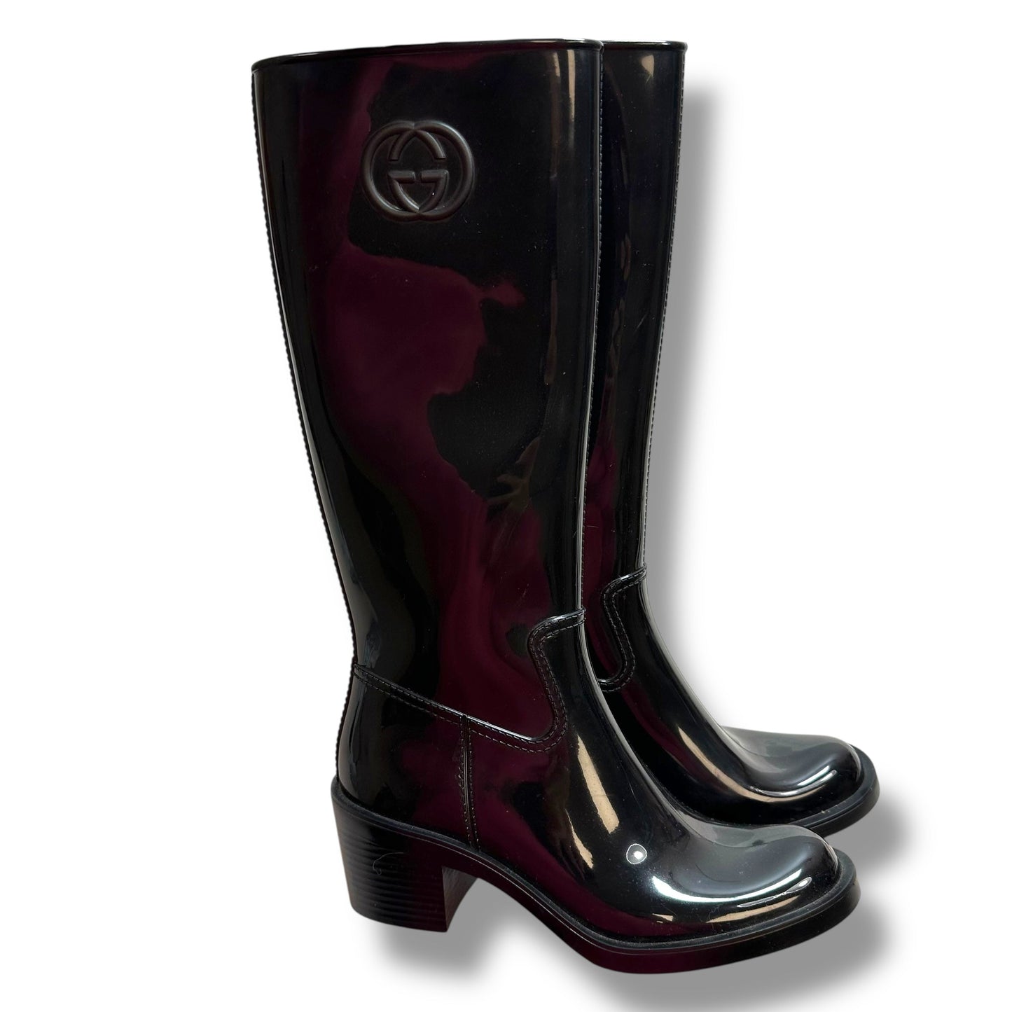 Boots Luxury Designer By Gucci In Black sz 36