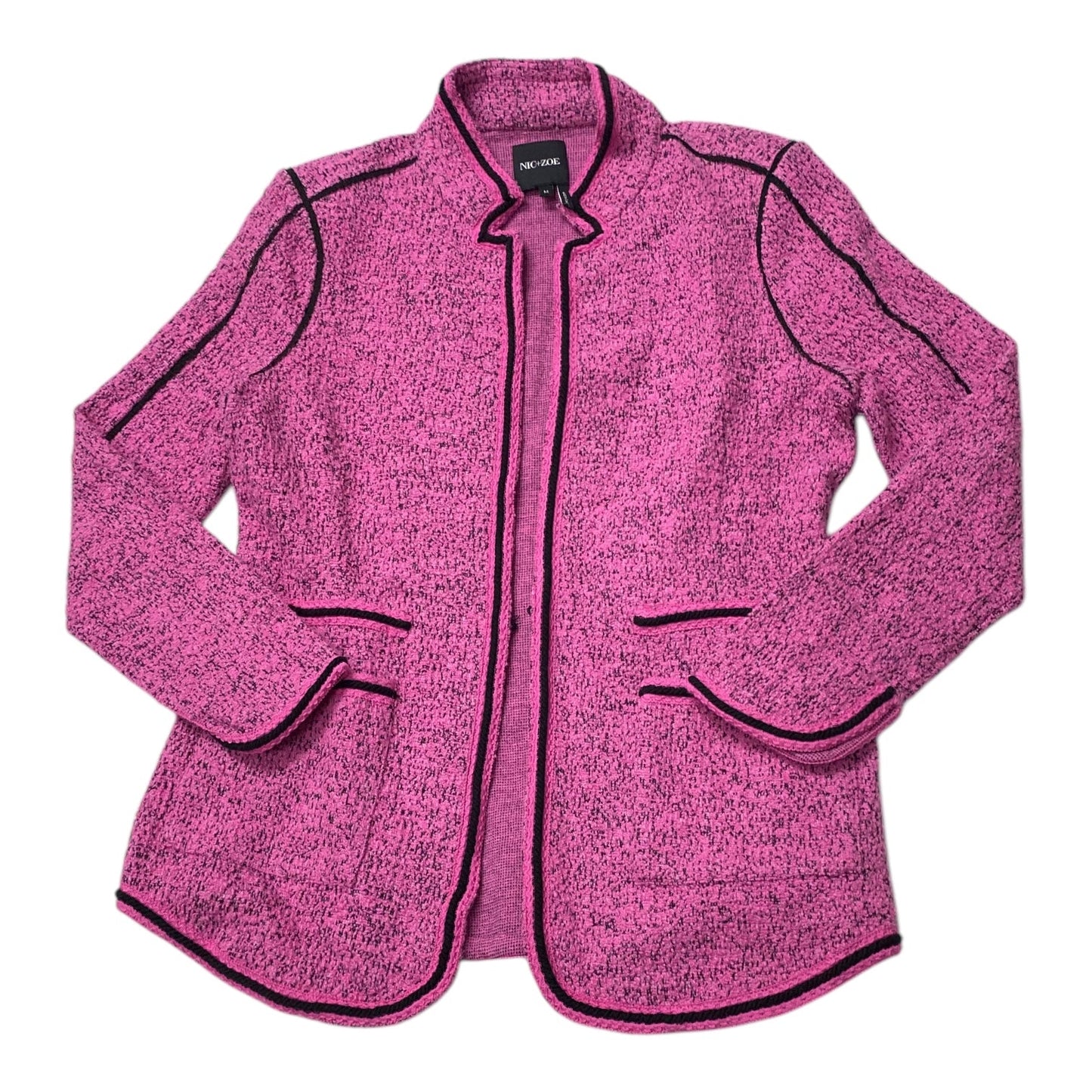 Blazer By Nic + Zoe In Black & Pink, Size:M