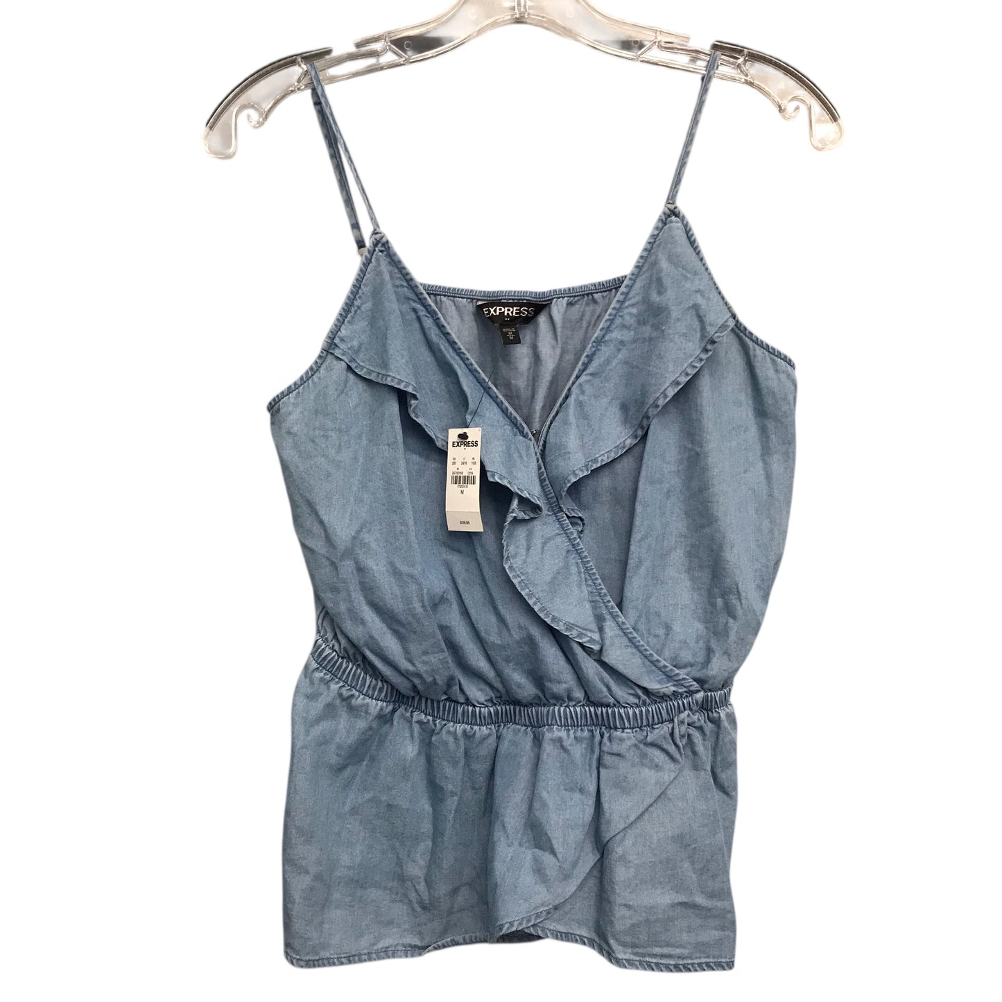 Top Sleeveless By Express In Blue Denim, Size:M