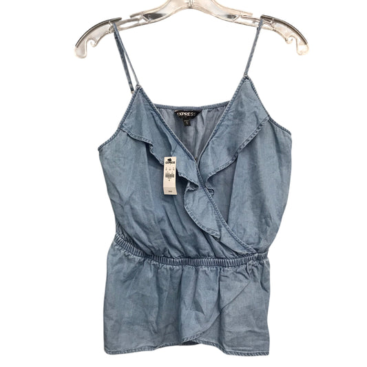 Top Sleeveless By Express In Blue Denim, Size:M