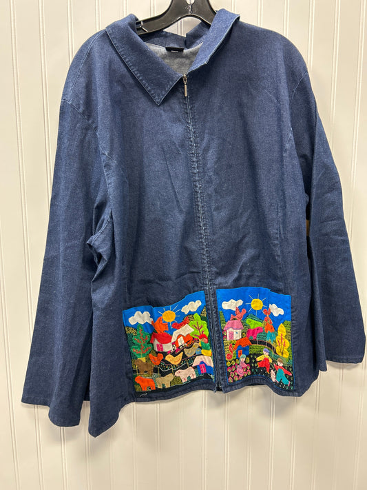 Jacket Denim By Eileen Fisher In Multi, Size:1X