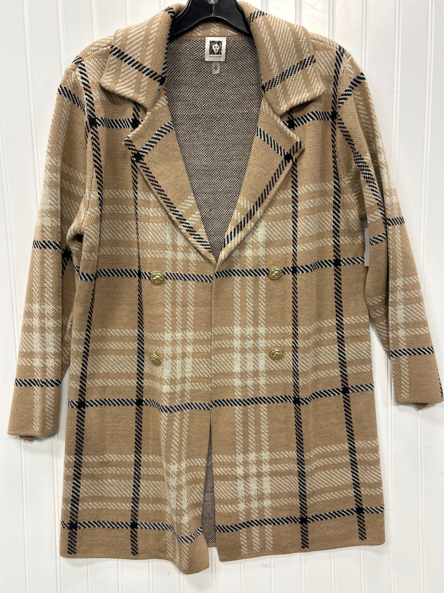 Sweater Cardigan By Anne Klein In Tan, Size:S