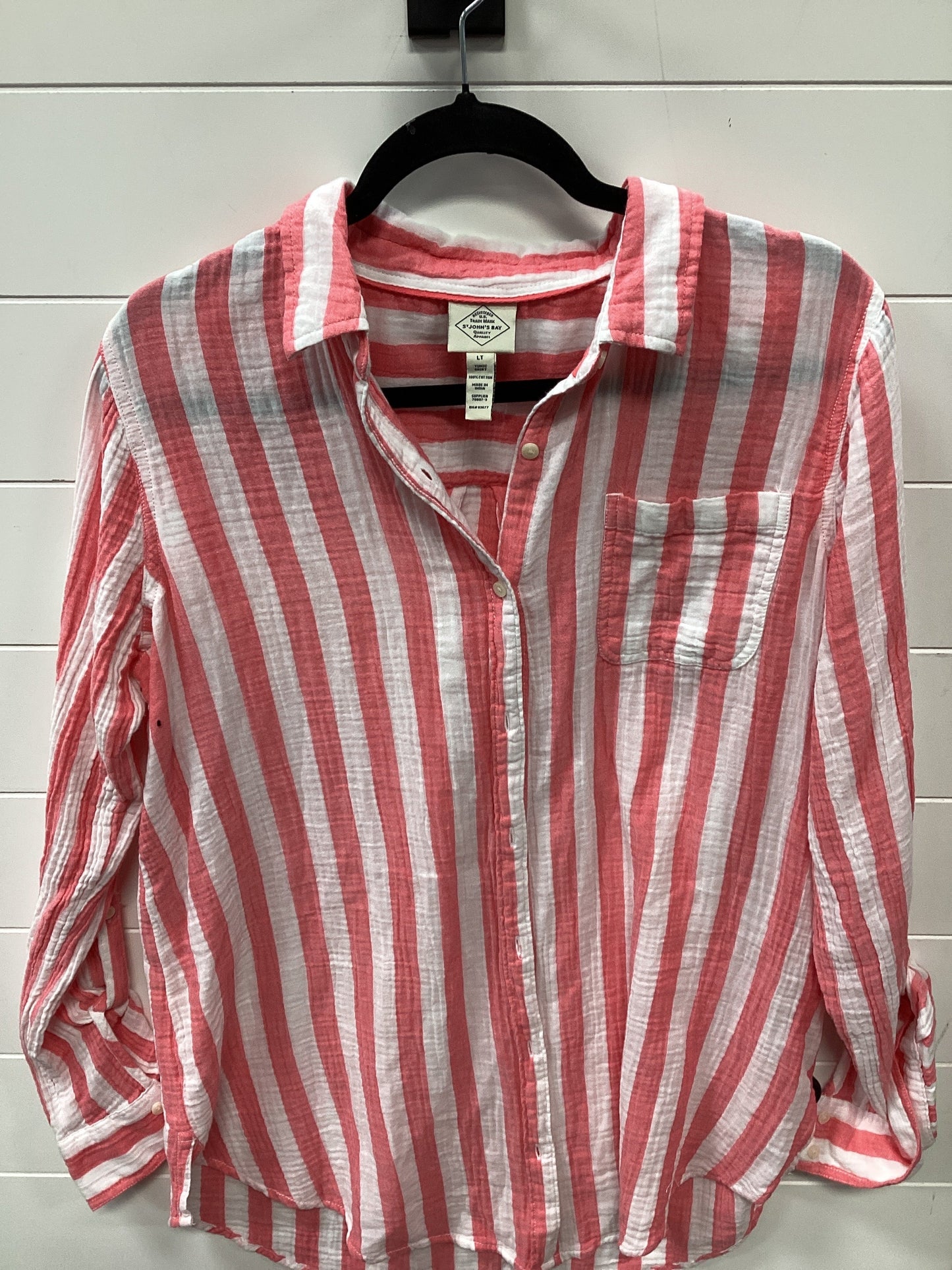 Top Ls By St Johns Bay In Pink & White, Size:L