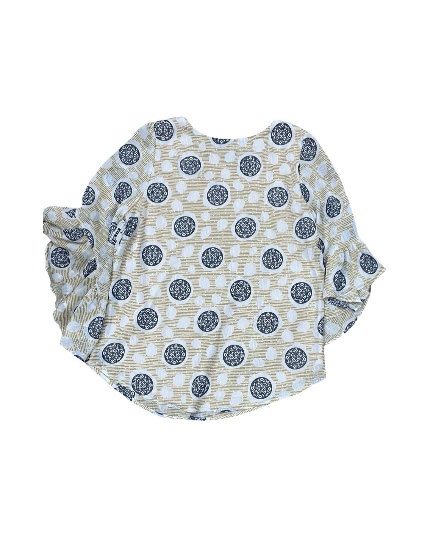 Top 3/4 Sleeve By Joseph Ribkoff In Gold & Grey, Size:S
