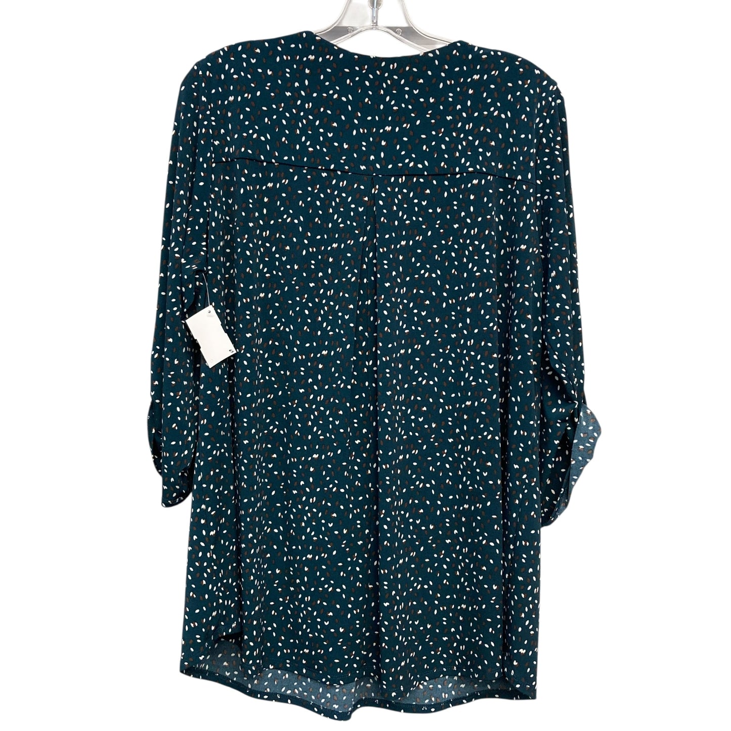 Top Ls By Beacon Apparel In Green & White, Size:1X