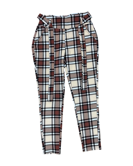 Pants Dress By Clothes Mentor In Brown & White, Size:L