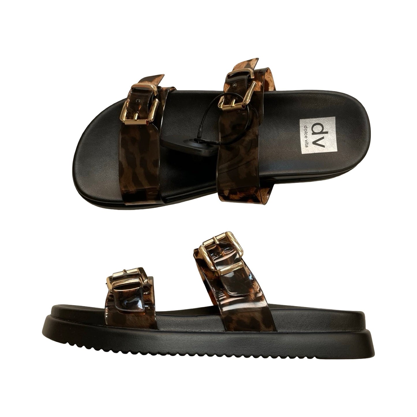 Sandals Flats By Dolce Vita In Black & Brown, Size:7.5