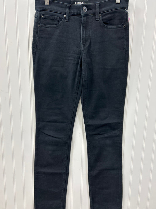 Jeans Skinny By Express In Black Denim, Size:4