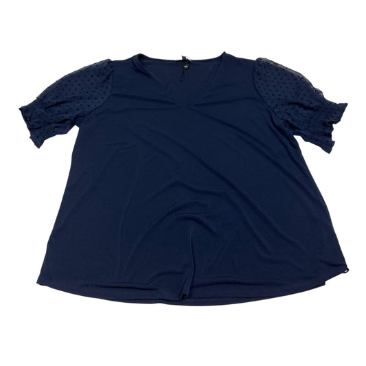 Top Ss By Adrianna Papell In Navy, Size:1X