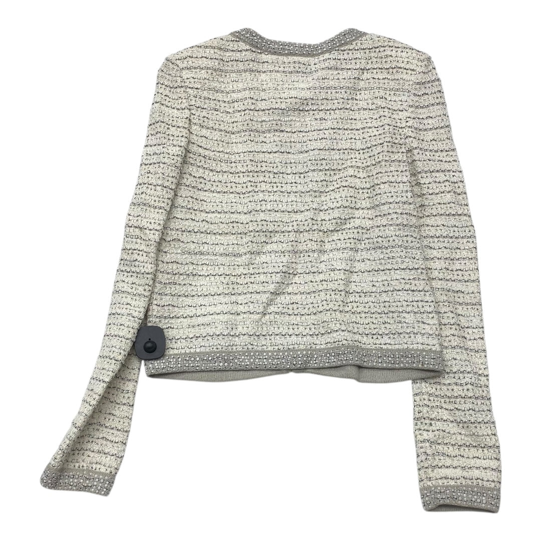 Blazer Designer By St John Collection In Cream & Grey, Size:2
