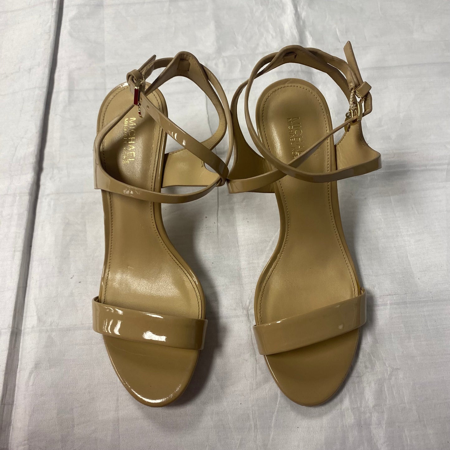 Sandals Heels Kitten By Michael By Michael Kors In Tan, Size:7.5