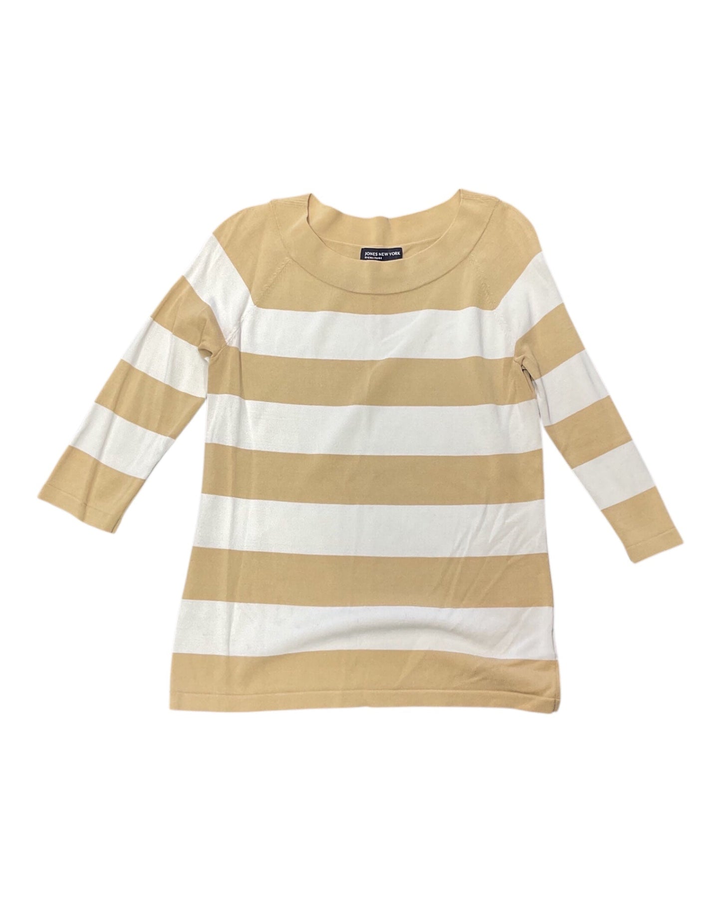 Top Ss By Jones New York In Tan & White, Size:M
