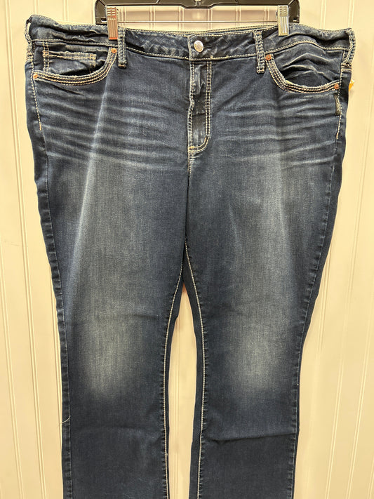 Jeans Boot Cut By Silver In Blue Denim, Size:24