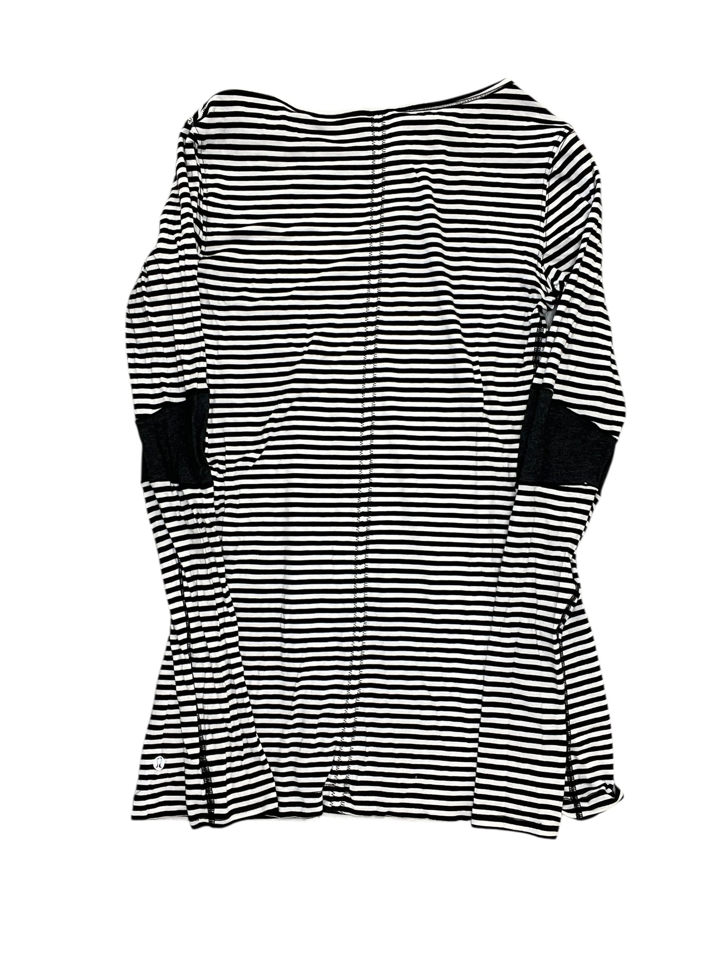 Athletic Top Ls Crewneck By Lululemon In Striped Pattern, Size:M