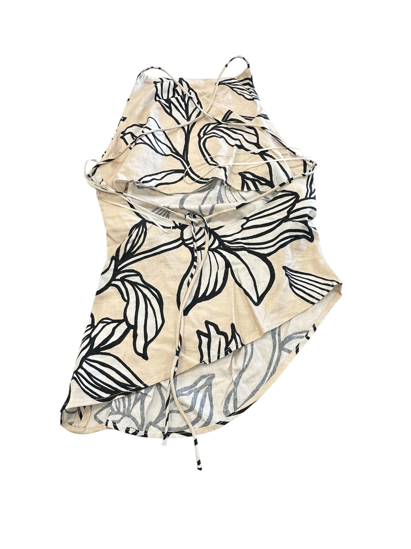 Top Sleeveless By Zara In Black & Tan, Size:S