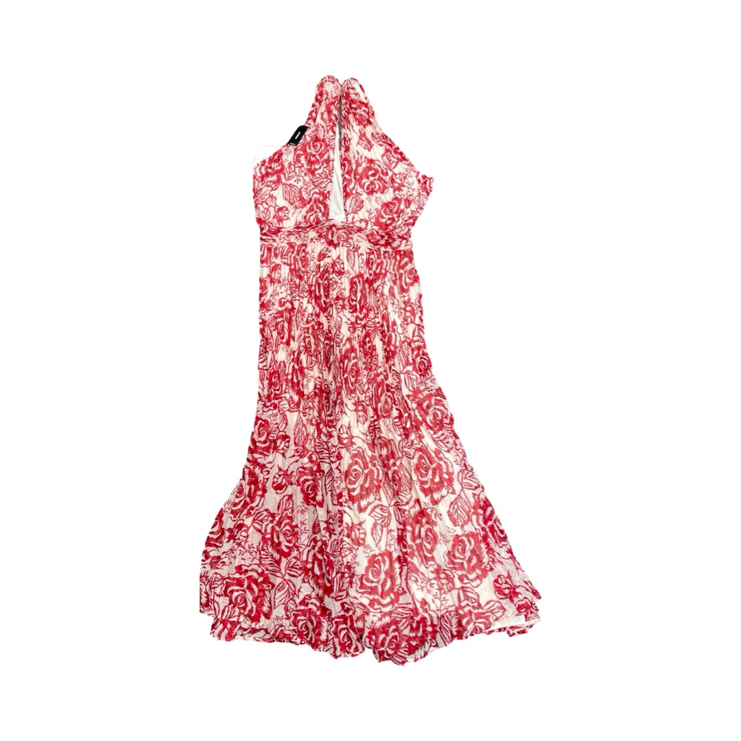 Dress Party Long By Express In Red & White, Size:L