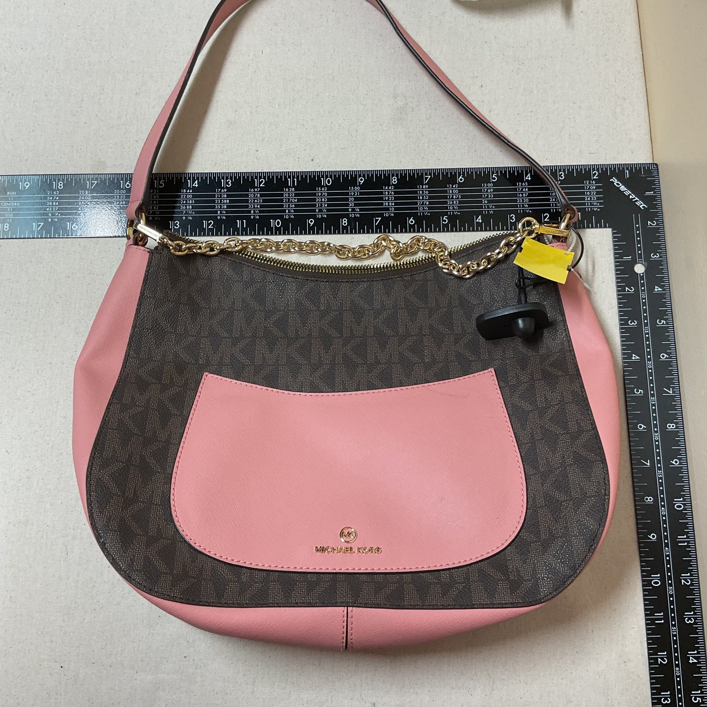 Handbag Designer By Michael Kors In Brown & Pink, Size:Large