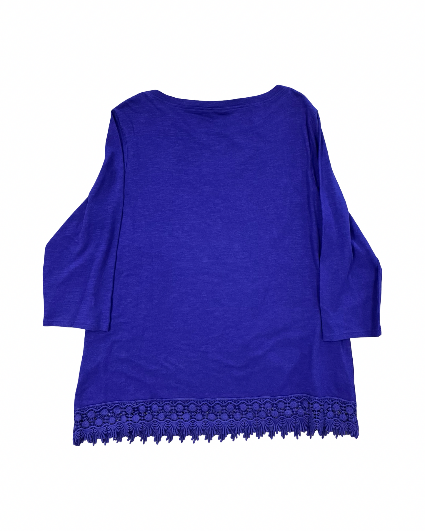 Top 3/4 Sleeve By Chicos In Purple, Size:L