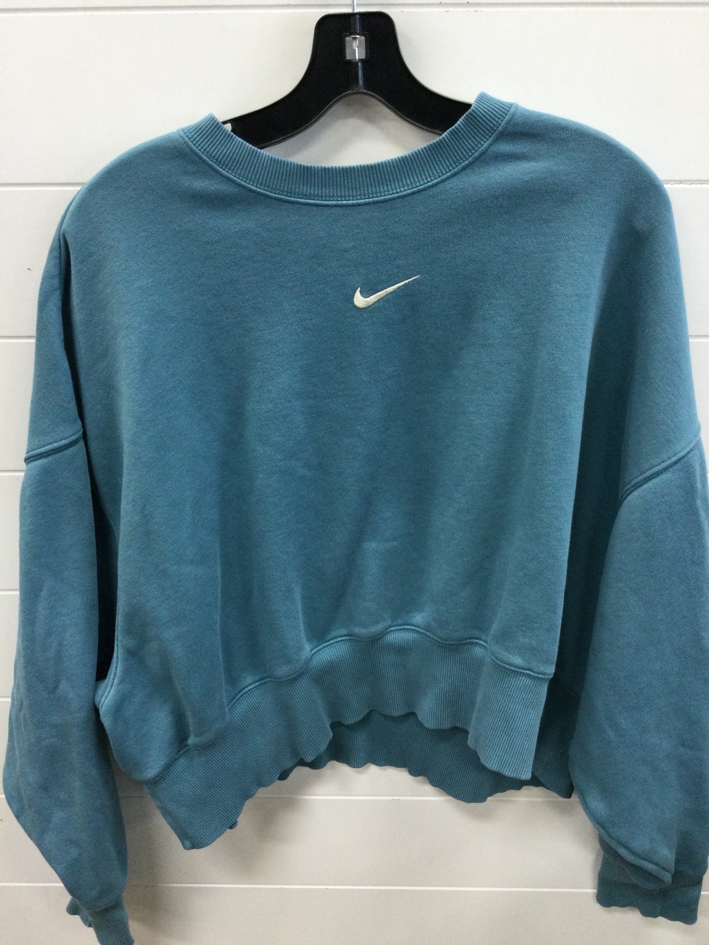 Athletic Top Ls Crewneck By Nike Apparel In Blue, Size:S