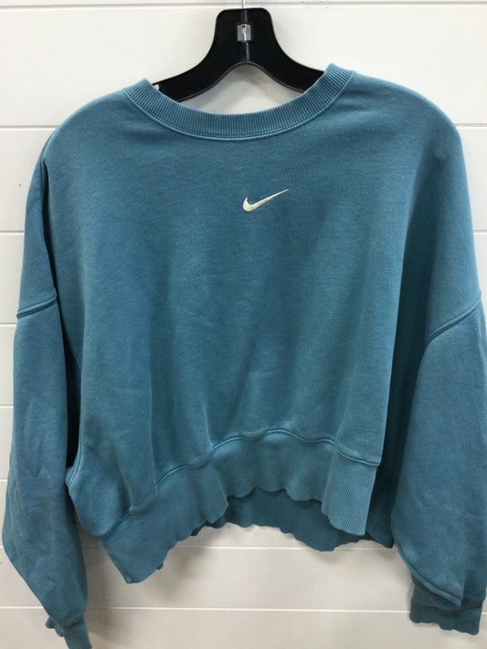 Athletic Top Ls Crewneck By Nike Apparel In Blue, Size:S