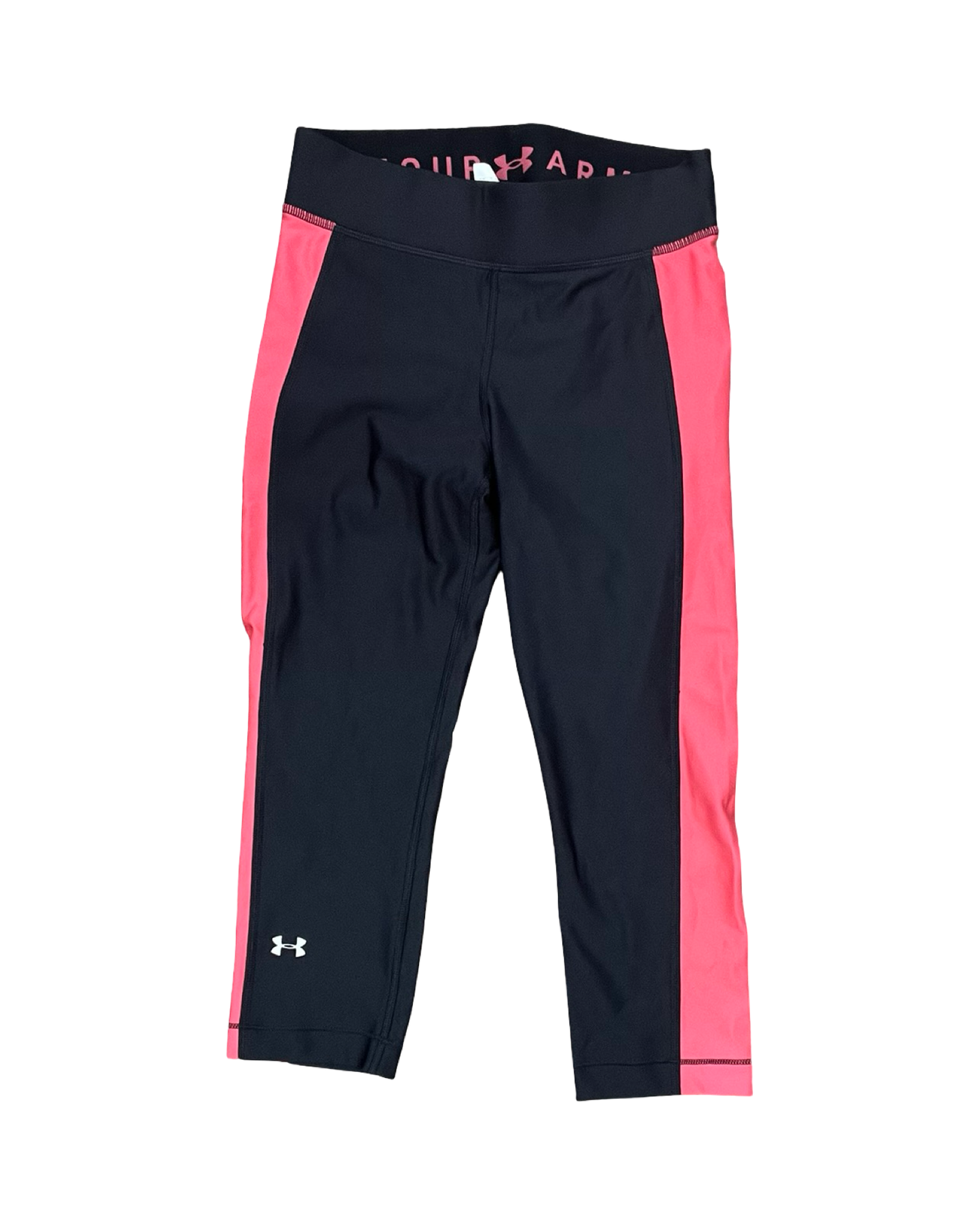 Athletic Capris By Under Armour In Black & Pink, Size:M
