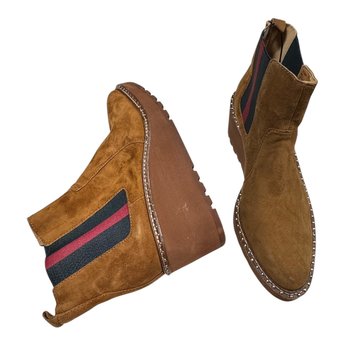 Boots Ankle Heels By Cmc In Brown, Size:8