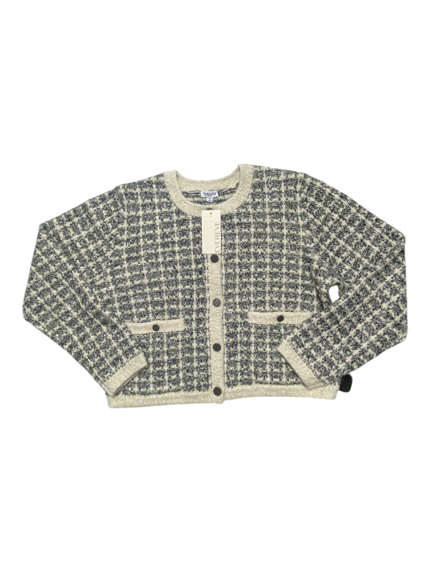 Sweater Cardigan By Splendid In Black & White, Size:S