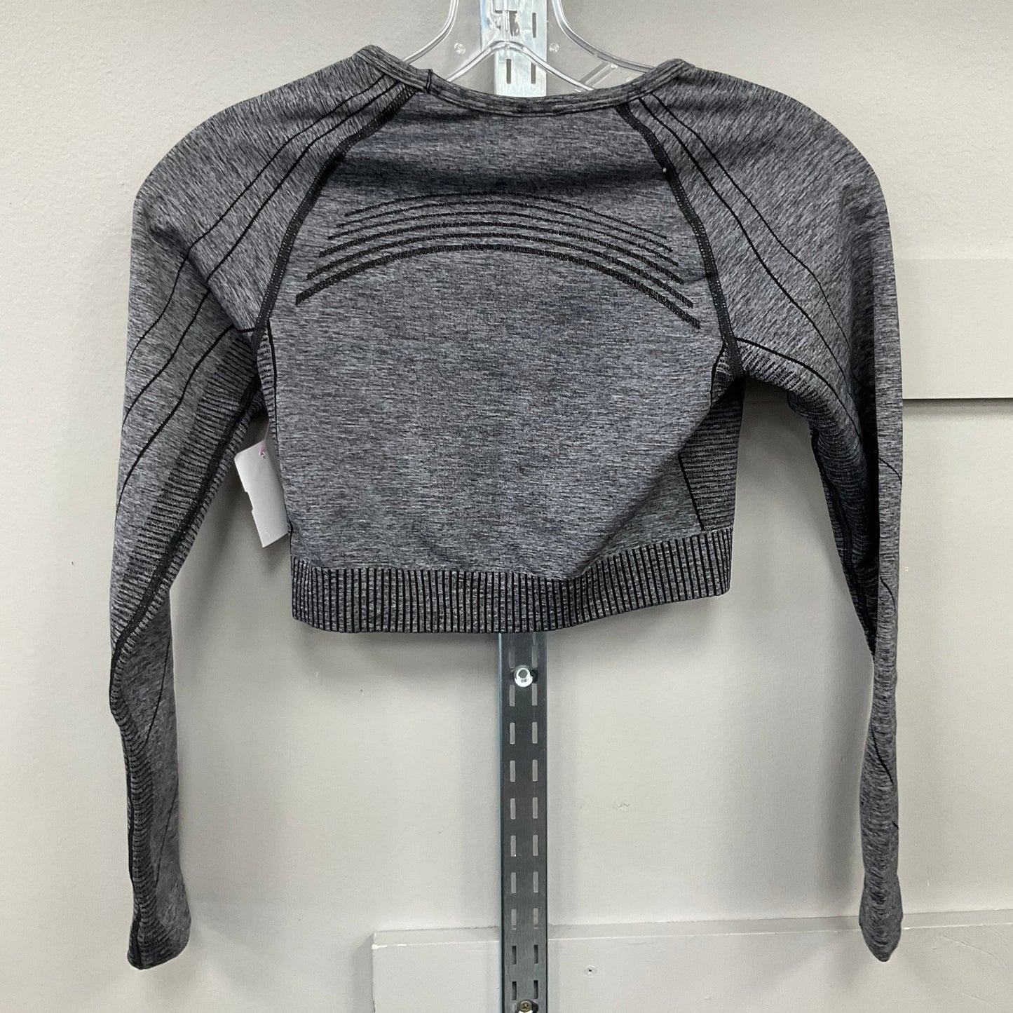 Athletic Top Ls Crewneck By Gym Shark In Black & Grey, Size:S