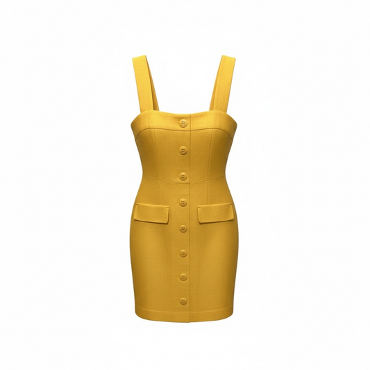 Designer Dress Casual Short By Trina Turk In Yellow, Size: Xs