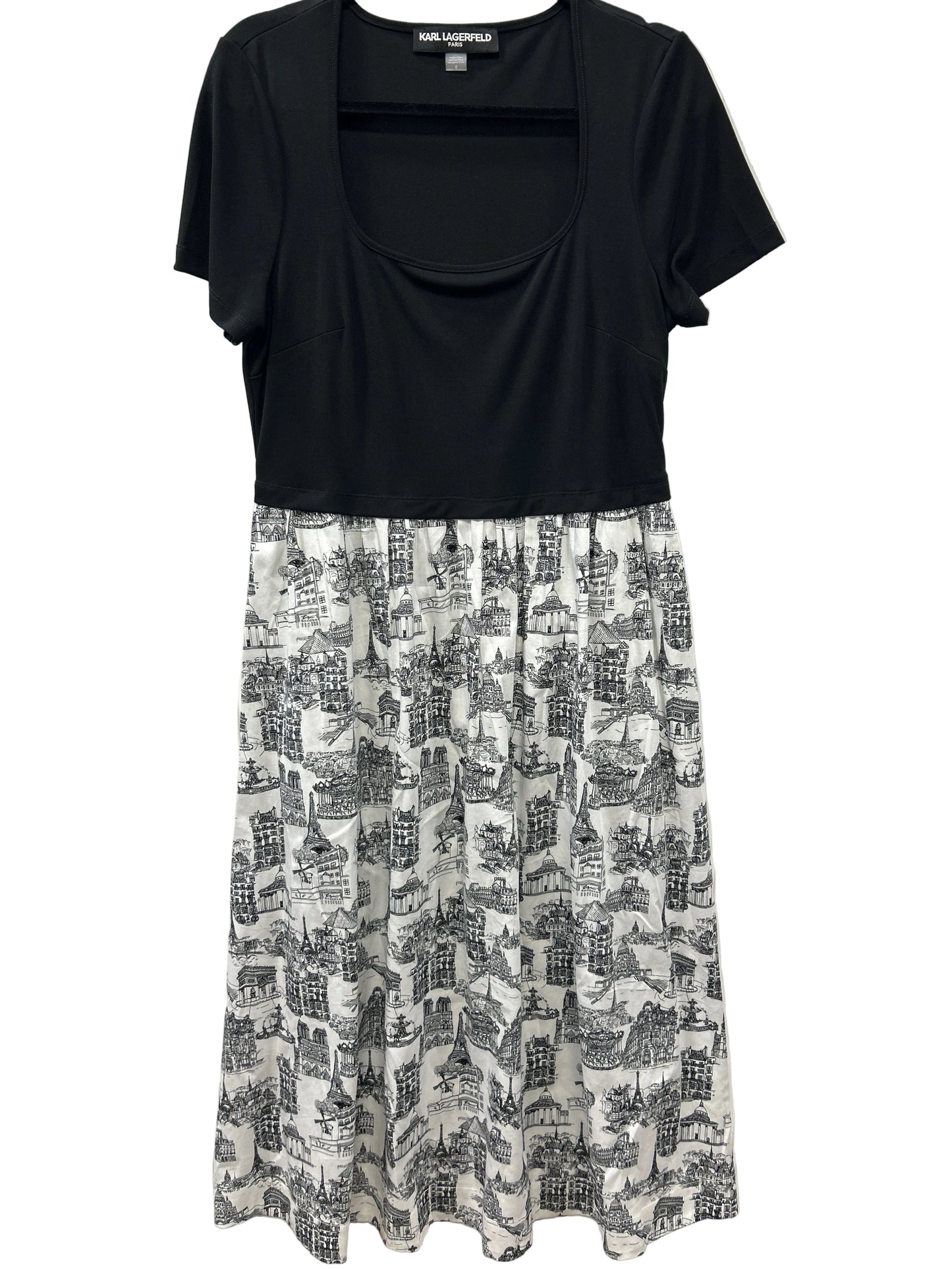 Dress Designer By Karl Lagerfeld In Black & White, Size:12