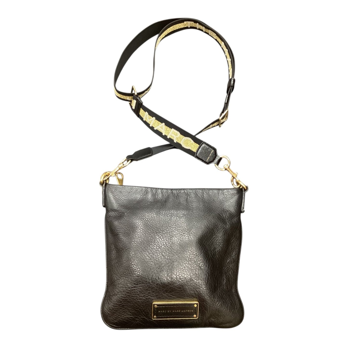 Crossbody Designer By Marc By Marc Jacobs In Black & Gold, Size:Small