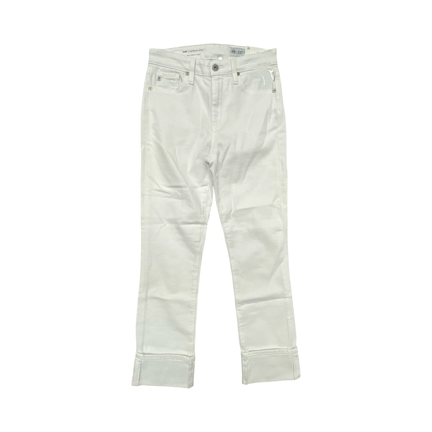 Jeans Straight By Ag Jeans In White Denim, Size:2