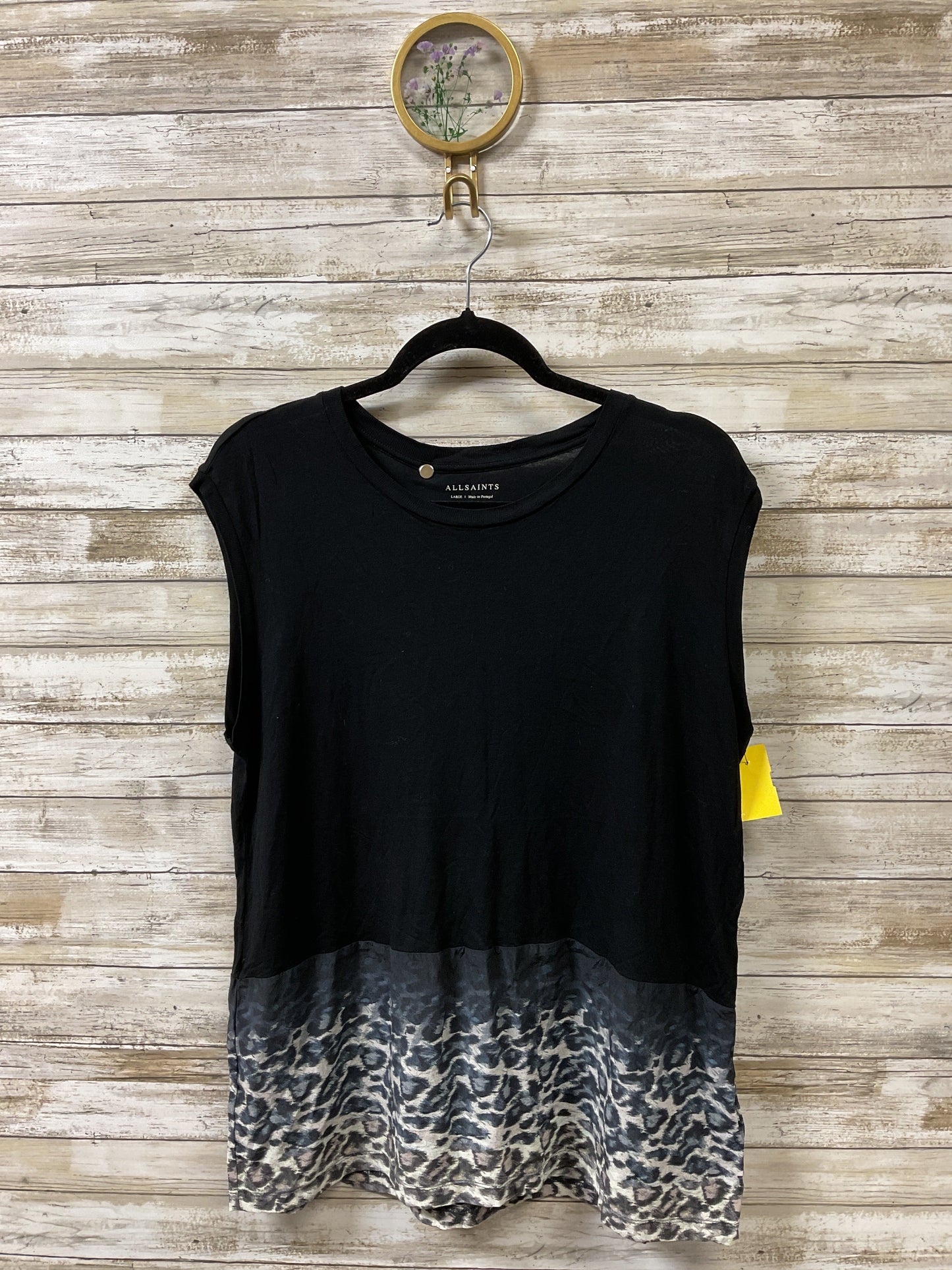 Top Sleeveless Designer By All Saints In Black, Size:L