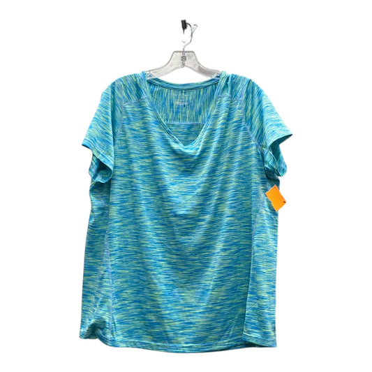 Athletic Top Ss By Tek Gear In Blue & Green, Size:1X