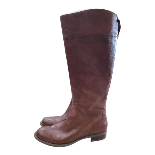 Boots Knee Flats By Nine West In Brown, Size:7.5
