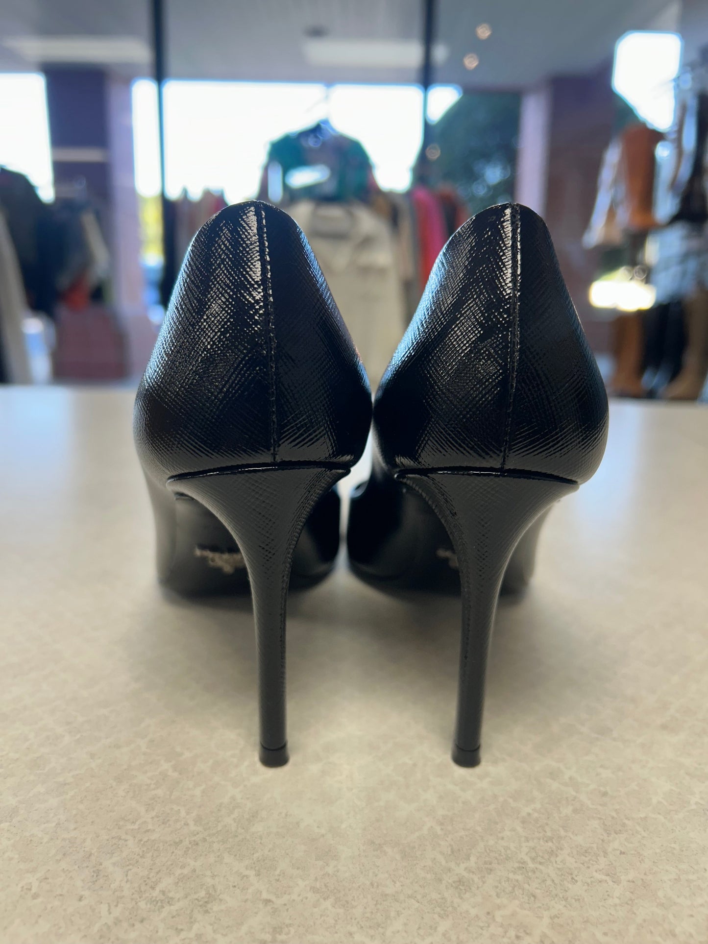 Shoes Luxury Designer By Prada In Black, Size:7