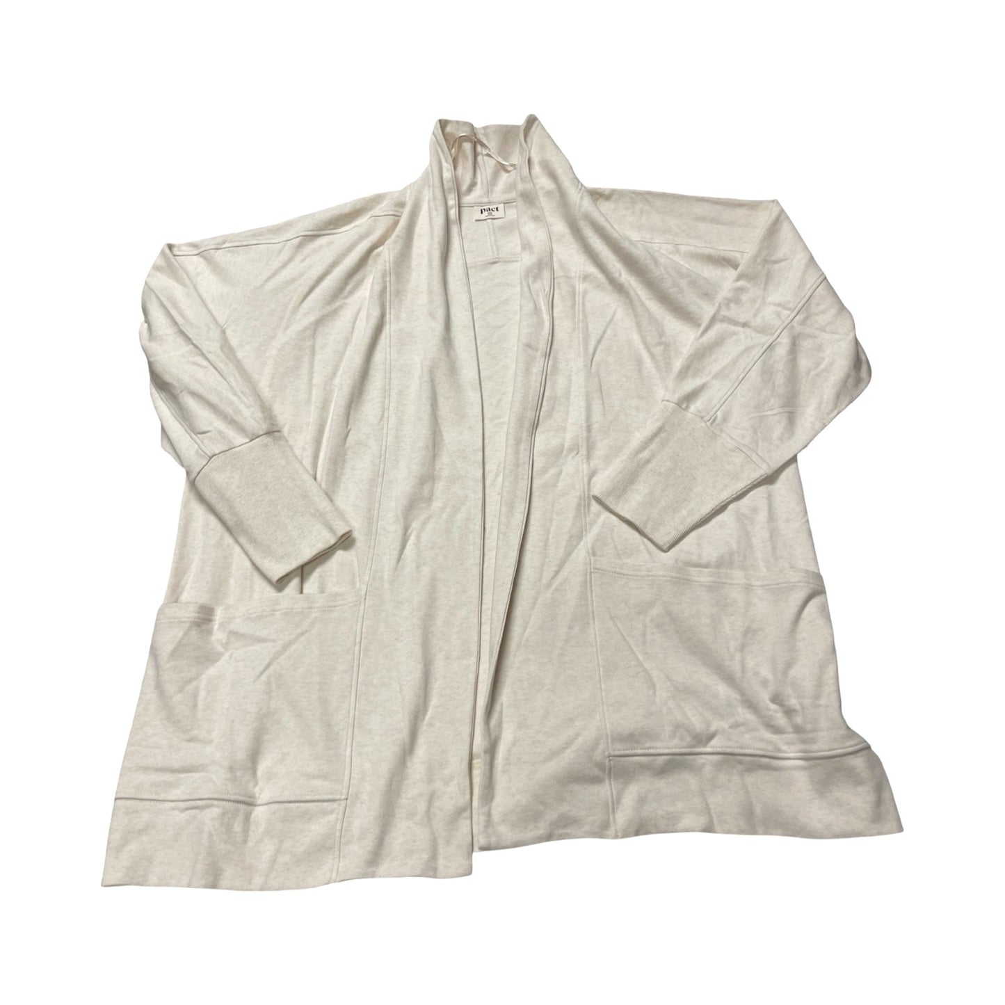 Sweater Cardigan By Pact In Cream, Size:Xxl