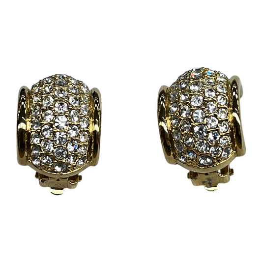 Earrings Designer By Swarovski In Gold