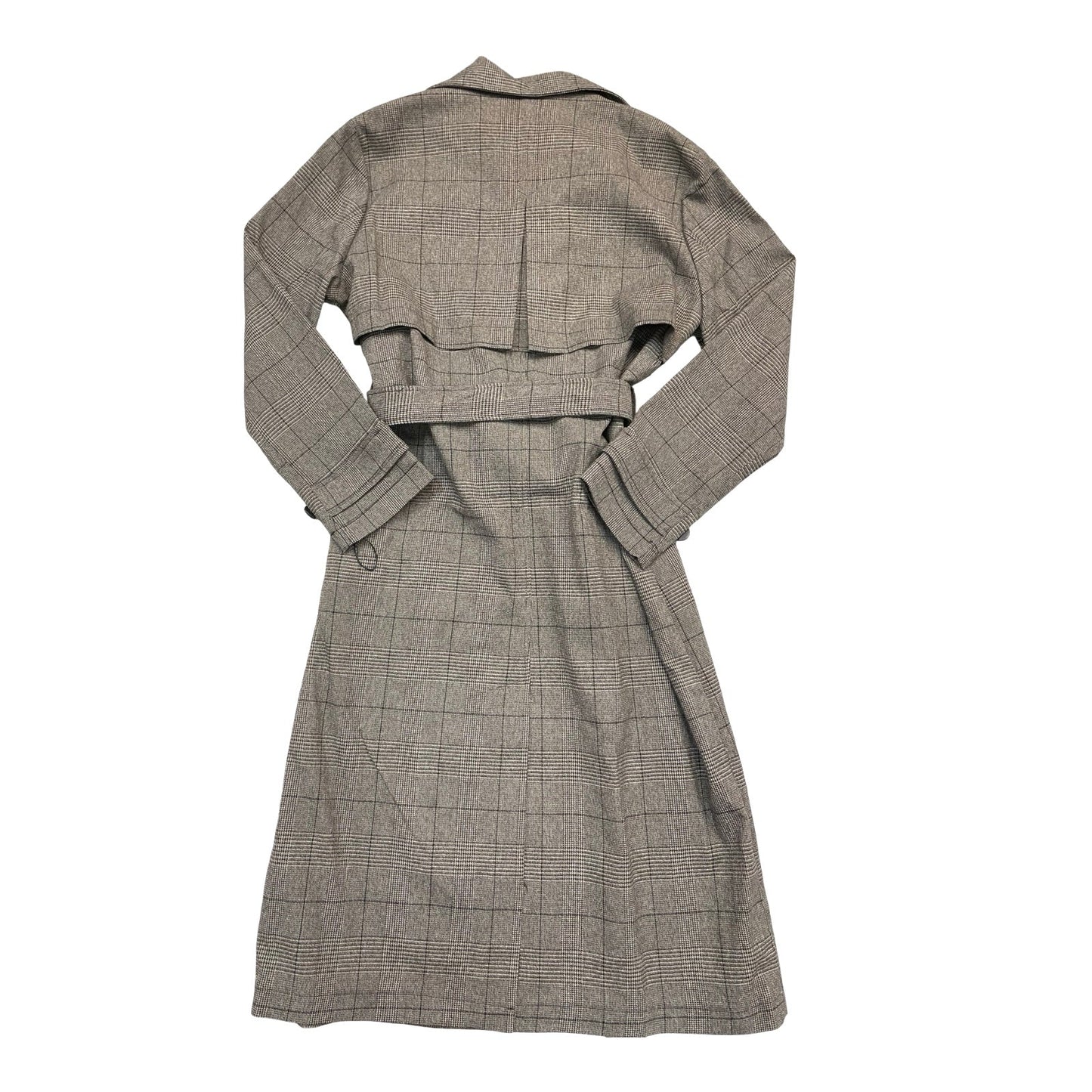 Coat Trench Coat By Bagatelle In Plaid Pattern, Size:L