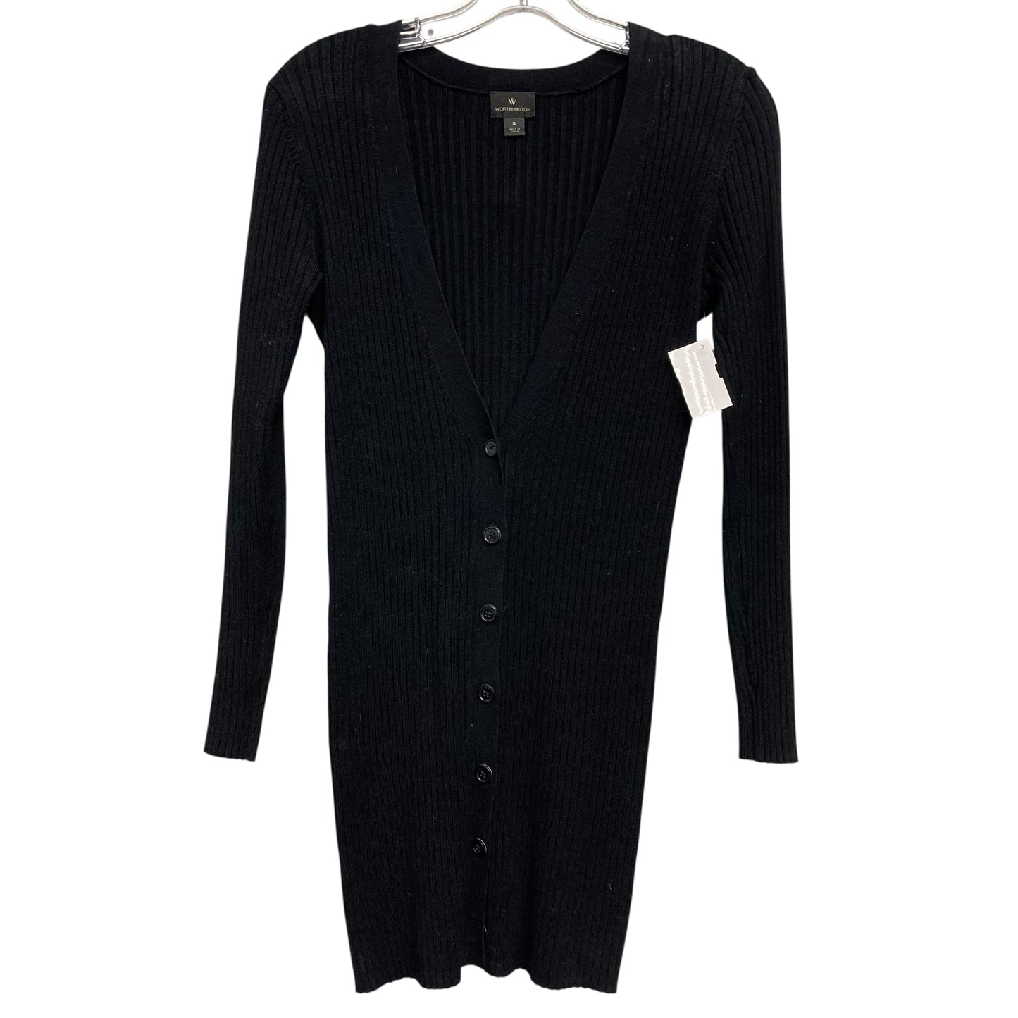 Sweater Cardigan By Worthington In Black, Size:S