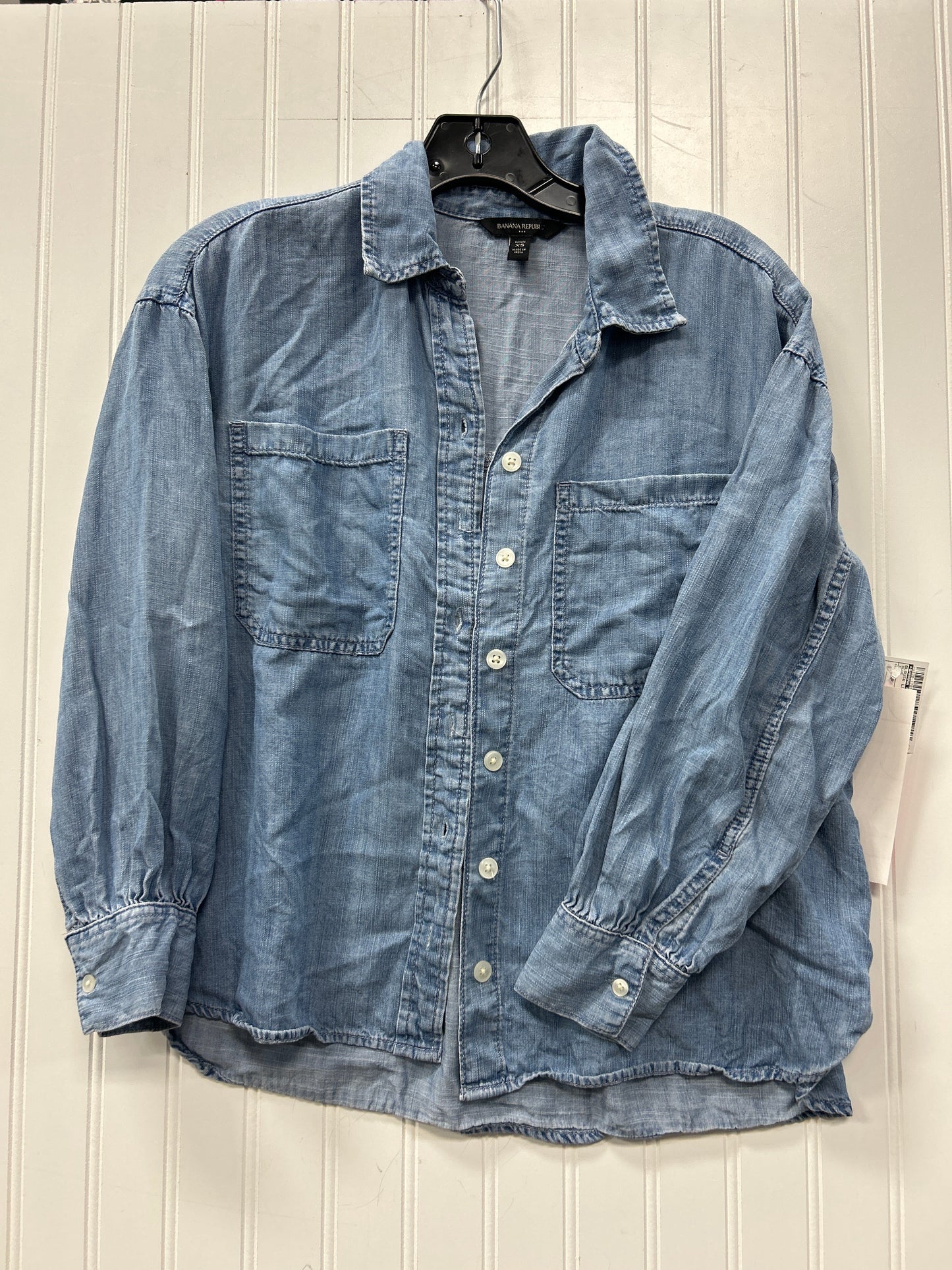 Blouse Ls By Banana Republic In Blue, Size:Xsp