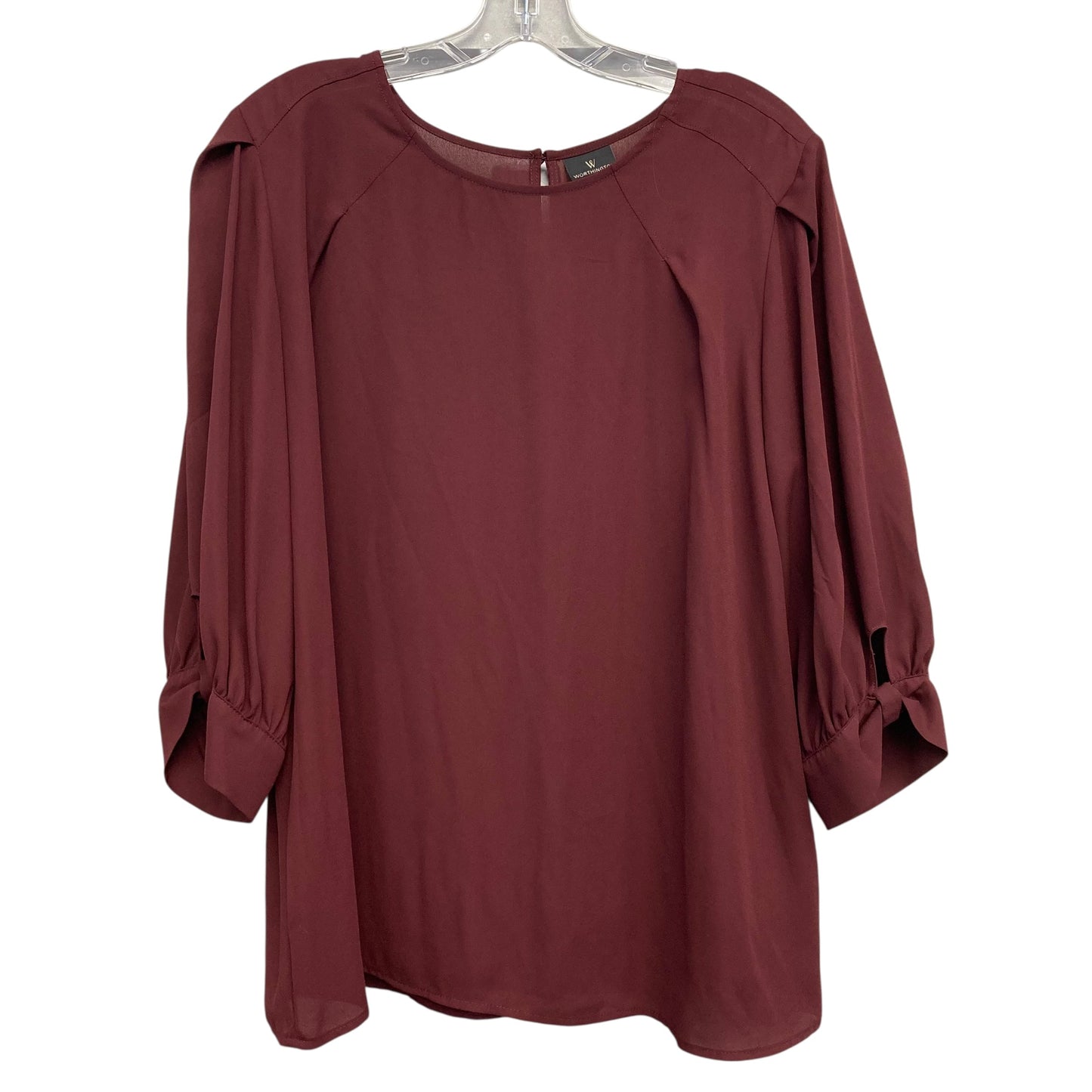 Top 3/4 Sleeve By Worthington In Maroon, Size:Xl