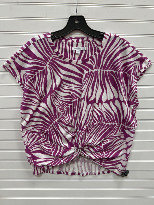 Top Ss By Chicos In Purple & White, Size:M