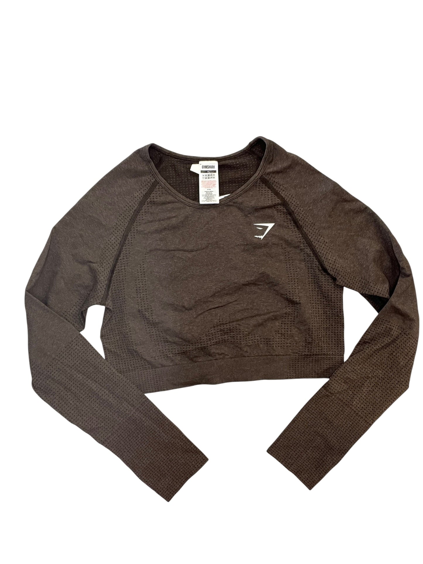 Athletic Top Ls Collar By Gym Shark In Brown, Size:Xl